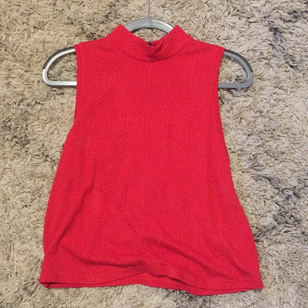 Red Anthropology high neck tank